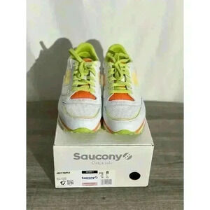 Size 8 - Saucony Jazz Triple White Orange W